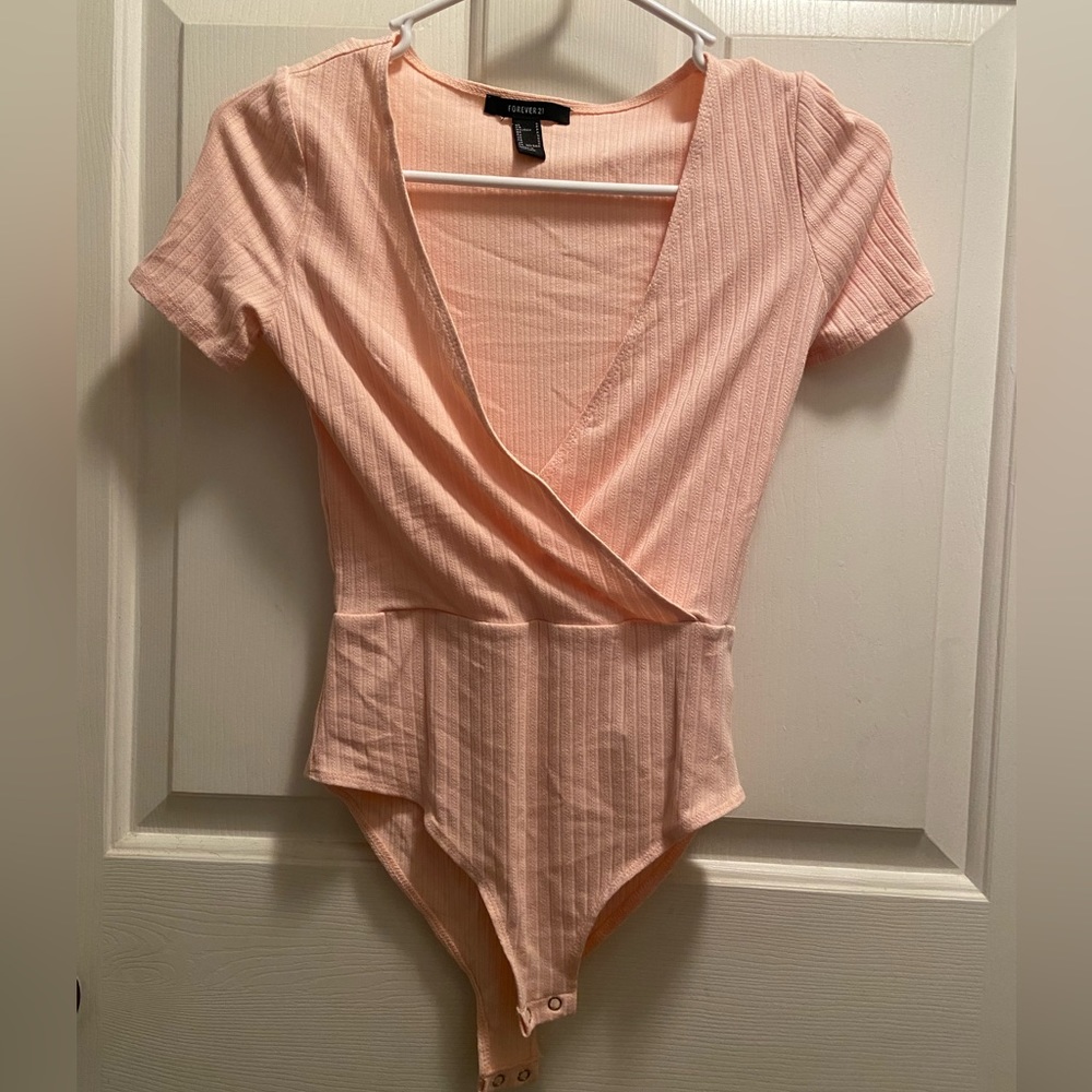 Deep V-Neck Short Sleeve Bodysuit